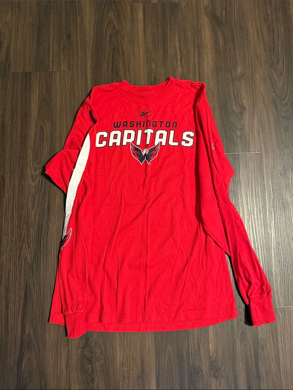 Reebok Red Washington Capitals Long Sleeve Tee